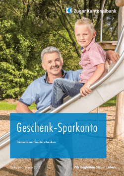 Geschenk-Sparkonto - Zuger Kantonalbank