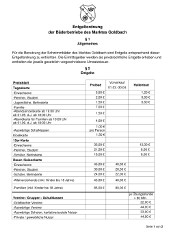 Entgeltordnung der Bäderbetriebe Goldbach PDF