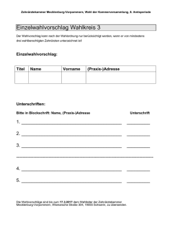 Einzelwahlvorschlag Wahlkreis 3