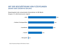 Grafik: Art der Besch&auml;ftigung von Fl&uuml;chtlingen