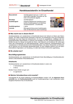 Handelsassistent/in im Einzelhandel