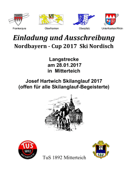 Ausschreibung für Nordbayern-Cup des TuS 1892