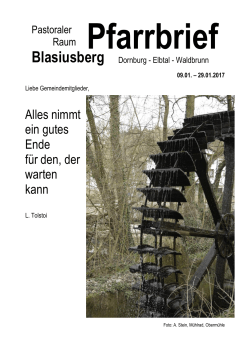 Pfarrbrief - Pastoraler Raum Blasiusberg