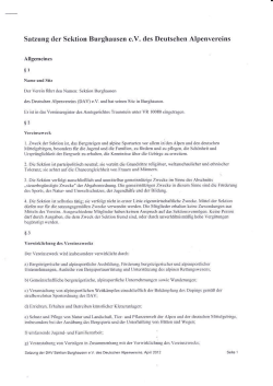 Satzung dcr Scktion Burghausen e.V. des Deutschen Alpenvereins