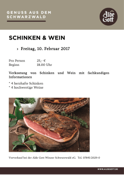 Alde Gott Schinken+Wein 10.02.17
