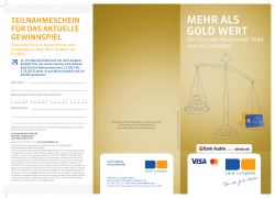 VISA/MasterCard Gold Card Aktion