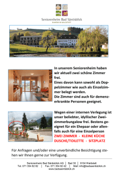 In unserem Seniorenheim haben wir aktuell zwei sch&ouml;ne Zimmer