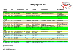 Jahresprogramm 2017 - Feuerwehr Wisenberg