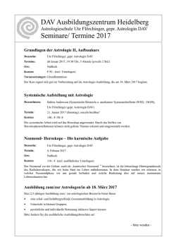 Seminare - Astroberatung Heidelberg