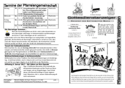 Gottesdienstanzeiger 01.-08.01.2017