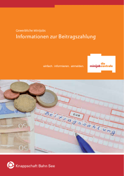 Informationen zur Beitragszahlung - Minijob