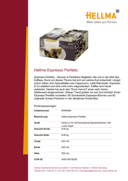 Hellma Espresso Perfetto
