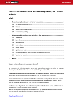 Erfassen von Dienstreisen im Web-Browser (Intranet) mit Lexware