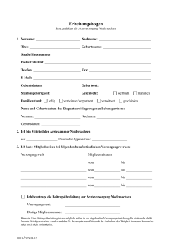 Erhebungsbogen - Ärzteversorgung Niedersachsen