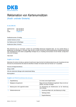 Reklamation von Kartenums&auml;tzen