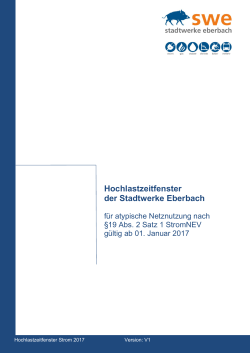 Hochlastzeitfenster 2017
