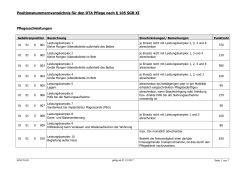 Positionsnummernverzeichnis für den DTA Pflege nach § 105 SGB XI