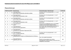 Positionsnummernverzeichnis f&uuml;r den DTA Pflege nach &sect; 105 SGB XI