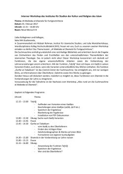 Interner Workshop des Institutes f&uuml;r Studien der Kultur und Religion