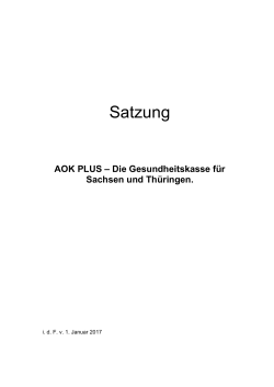 Satzung der AOK PLUS (KV) ab 01.01.2008