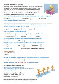 Dorftreff Fragebogen