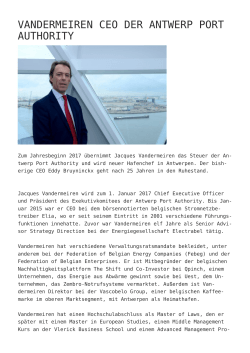 Vandermeiren CEO der Antwerp Port Authority