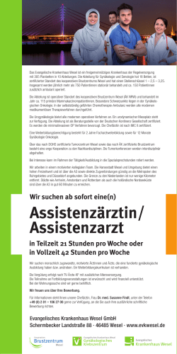 Assistenzärztin/ Assistenzarzt - Evangelisches Krankenhaus Wesel