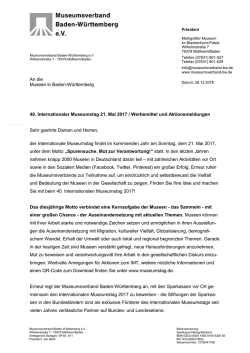 Informationsbrief zur Durchf&uuml;hrung des Internationalen Museumstag
