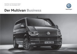 Preisliste "Der Multivan Business"