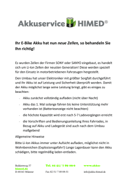 Ihr E-Bike Akku hat nun neue Zellen, so behandeln Sie Ihn richtig!