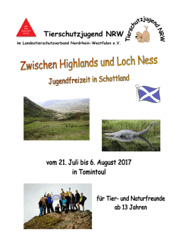Infoflyer Sommerfreizeit Schottland 2017