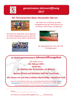Jugend-Jahreseröffnungsfest - Webseite des Tennisclubs Heusweiler