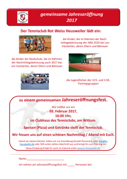 Jugend-Jahreser&ouml;ffnungsfest - Webseite des Tennisclubs Heusweiler