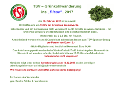 TSV – Grünkohlwanderung ins „Blaue“.. 2017