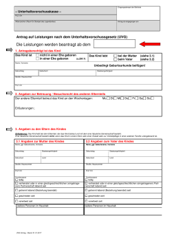 Antrag auf Unterhaltsvorschuss zum Ausdrucken