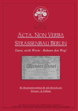 Acta, non verba – Strassenbau Berlin – Firmenmappe