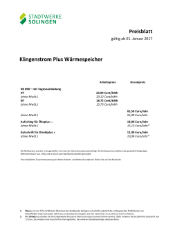 Preise Klingenstrom Plus WS NS090