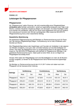 Infoblatt Leistungen f&uuml;r Pflegepersonen