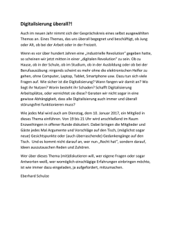 Digitalisierung &uuml;berall?!