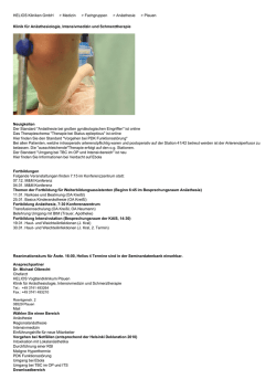 HELIOS Kliniken GmbH > Medizin > Fachgruppen > An&auml;sthesie