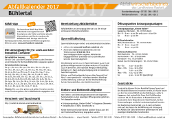 Abfallkalender 2017 2017 Bühlertal