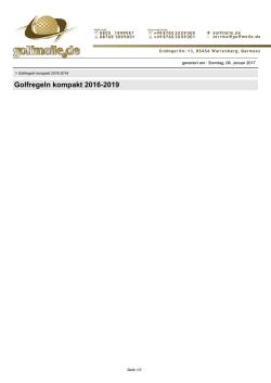 Golfregeln kompakt 2016-2019