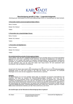 Bescheinigung gemäß § 2 Abs. 1 Jugendschutzgesetz