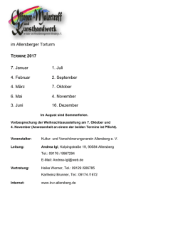 im Allersberger Torturm 7. Januar 1. Juli 4. Februar 2. September 4