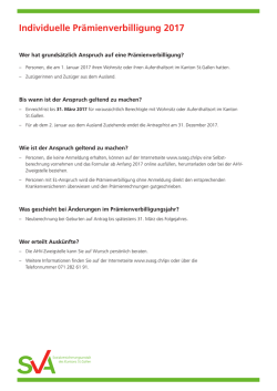 Individuelle Pr&auml;mienverbilligung 2013
