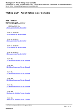 "Rating akut" - Arnulf Rating in der Comedia