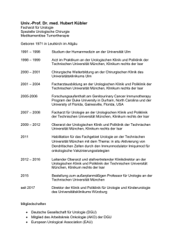 Univ.-Prof. Dr. med. Hubert K&uuml;bler