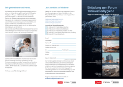 Einladung zum Forum Trinkwasserhygiene
