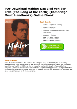 PDF Mahler: Das Lied von der Erde