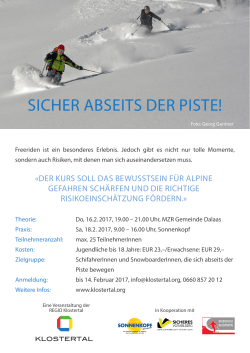 sicher abseits der piste!